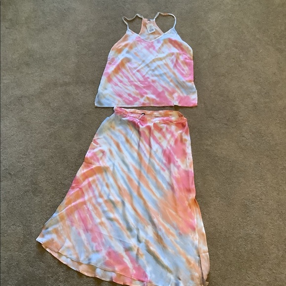 Young Fabulous & Broke Tie Die Satin Amor Tank and Felicity Skirt Size M - Picture 2 of 6